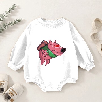 Discover Cyberpunk Pig Baby Romper Sweatshirts