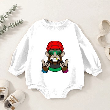Discover Monkey Rock Star Chimpanzee Orangutan Animal Gift Baby Romper Sweatshirts