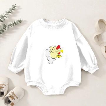 Discover Chicken / cock on toilet Baby Romper Sweatshirts