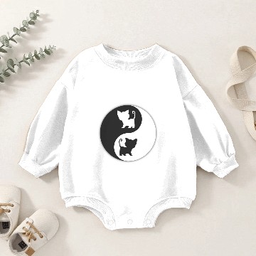 Discover Cat Ying Yang Baby Romper Sweatshirts