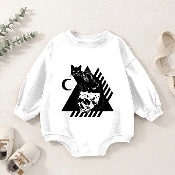 Discover cat skull triangle Baby Romper Sweatshirts