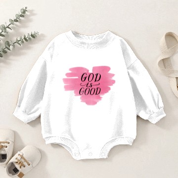 Discover God Is Good Heart Christian Religious Blessed Baby Romper Sweatshirts