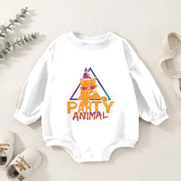 Discover Cat Party Animal Baby Romper Sweatshirts