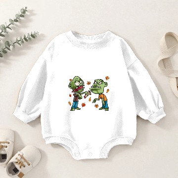 Discover Funny Zombies and Pumpkin Spice Fall Gift design Baby Romper Sweatshirts