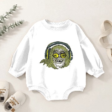 Discover Hey Haters chimpanzee headphones Baby Romper Sweatshirts