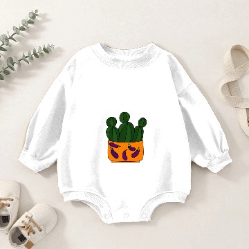 Discover Eggplant Cactus Pot Baby Romper Sweatshirts
