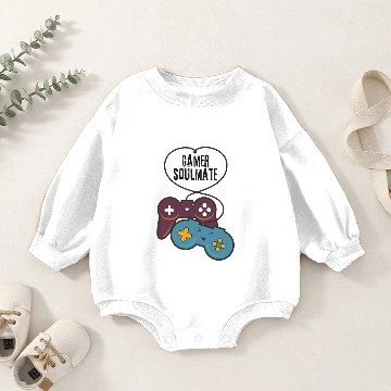 Discover Gamer Soulmate Baby Romper Sweatshirts