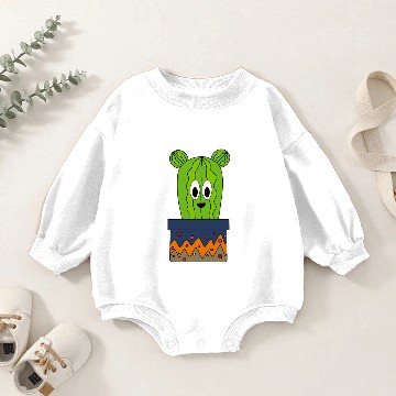 Discover Happy Cactus In A Patterned Pot Baby Romper Sweatshirts