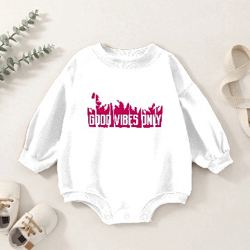 Discover Good V only beach palm trees pink vacation vac Baby Romper Sweatshirts