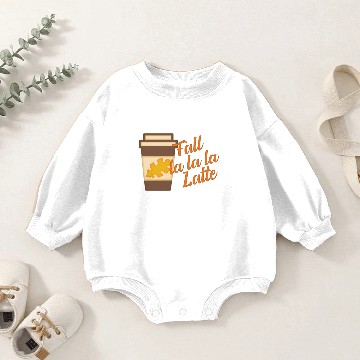 Discover Fall La La La Latte Baby Romper Sweatshirts