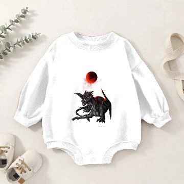 Discover Red Moon Dragon Baby Romper Sweatshirts