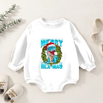Discover Funny Christmas Santa Claus Dinosaur Gift Baby Romper Sweatshirts