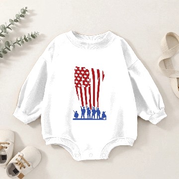 Discover Armed Forces Flag with Soldiers Baby Romper Sweatshirts