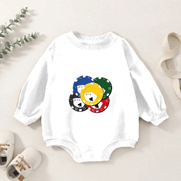 Discover Poker Chips Casino Gift Baby Romper Sweatshirts