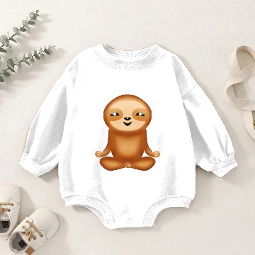 Discover Cute funny happy meditating sloth. Nirvana. Baby Romper Sweatshirts