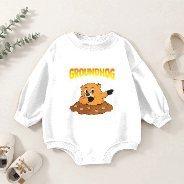 Discover Funny Dabbing Groundhog Day Dab Baby Romper Sweatshirts