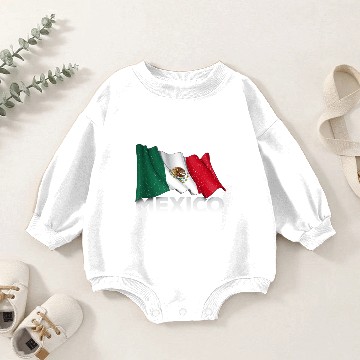Discover Mexico Graphic Waving Flag Baby Romper Sweatshirts