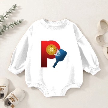 Discover Power Pickleball Simple Solid Pickleball Player Baby Romper Sweatshirts