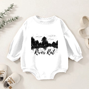 Discover River Rat Graphic Baby Romper Sweatshirts