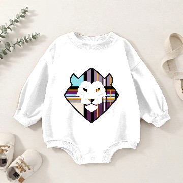 Discover Rebel Lion - Elegant Purple Tartan [Dark Variant] Baby Romper Sweatshirts