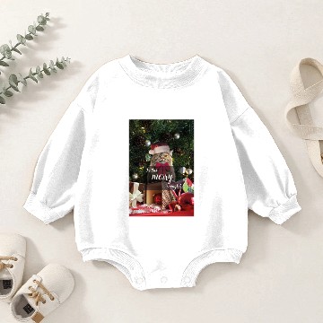 Discover Grumpy cat is this merry (christmas) enough Baby Romper Sweatshirts