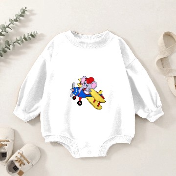 Discover HAND PAINTED AIRPLANE MOUSE Baby Romper Sweatshirts