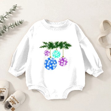 Discover Holiday Christmas Balls Design Baby Romper Sweatshirts