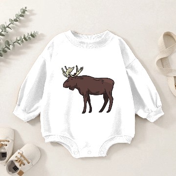 Discover Moose deer antler reindeer gift gift idea Baby Romper Sweatshirts