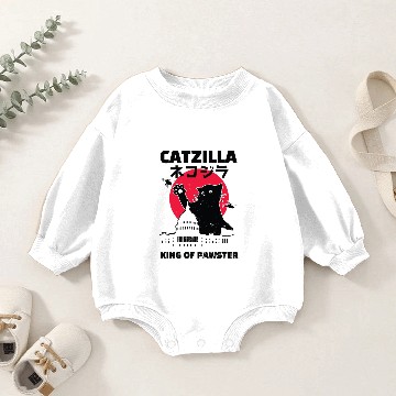 Discover Funny catzilla King of pawster hilarious cat gifts Baby Romper Sweatshirts