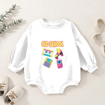 Discover Old School Retro Design Baby Romper Sweatshirts