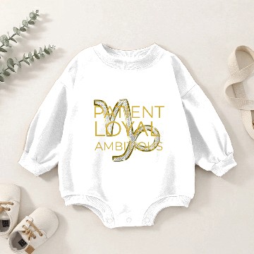 Discover GOLD CAPRICORN Baby Romper Sweatshirts