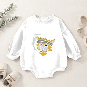 Discover Hipster Cat Smoking Baby Romper Sweatshirts