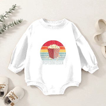 Discover EATING POPCORN Baby Romper Sweatshirts
