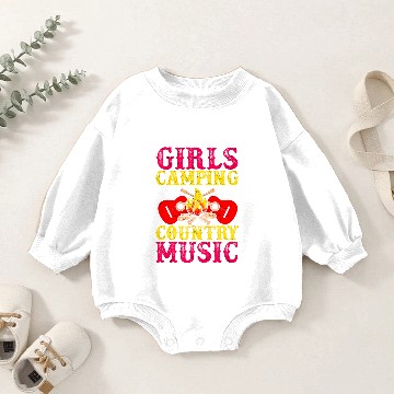 Discover Country Music Linedance Western Girl Retro Guitar Baby Romper Sweatshirts