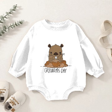 Discover Groundhog Day Illustration Art Baby Romper Sweatshirts