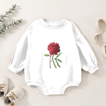 Discover Red tree peony Baby Romper Sweatshirts