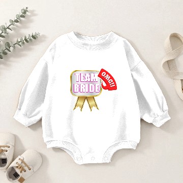 Discover Team Bride OMG Oh My God Badge Baby Romper Sweatshirts