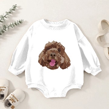 Discover Brown Poodle Doodle Face Baby Romper Sweatshirts