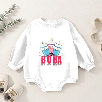 Discover Boba Pearl Milk Tea Baby Romper Sweatshirts