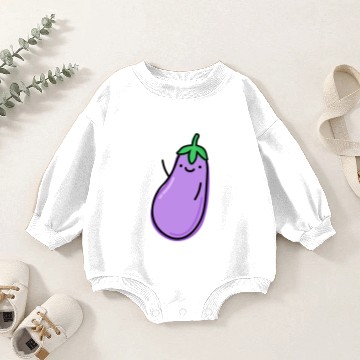Discover Cute Eggplant Baby Romper Sweatshirts