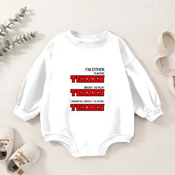 Discover Im either playing tekken Baby Romper Sweatshirts