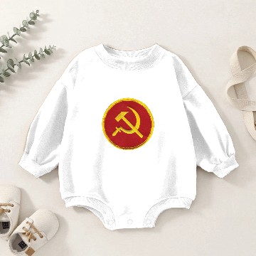 Discover Hammer and Sickle Patch Baby Romper Sweatshirts
