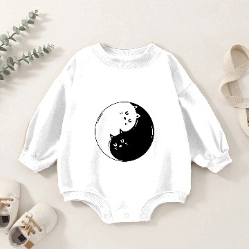 Discover Ying Yang Cat Baby Romper Sweatshirts
