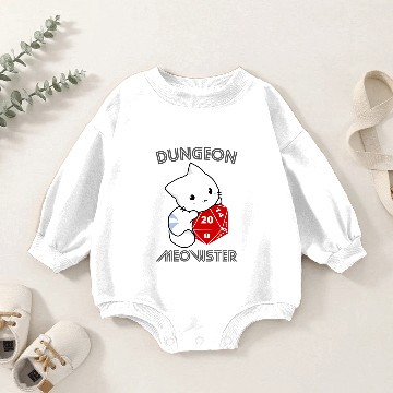 Discover Dungeon Meowster D20 Cat Baby Romper Sweatshirts