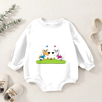 Discover Funny Dogs - Easter Eggs Baby Romper Sweatshirts