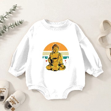 Discover Retro Love Buddha Statue Gift Eastern Buddhist Rel Baby Romper Sweatshirts