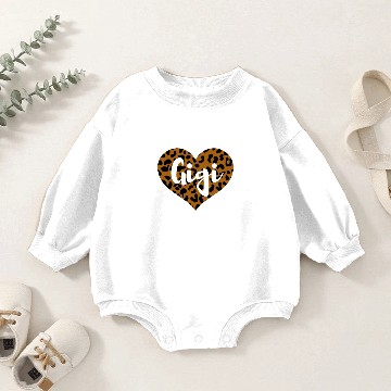 Discover Leopard Print Heart Gigi Baby Romper Sweatshirts