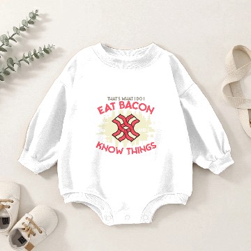 Discover I eat bacon and I know things Baby Romper Sweatshirts
