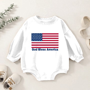 Discover God Bless America Flag Baby Romper Sweatshirts