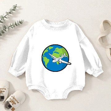 Discover Airplane Globe Baby Romper Sweatshirts